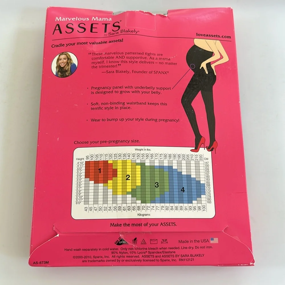 Assets by Sara Blakely Marvelous Mama Terrific Maternity Opaque Tights Sz 4 NWT